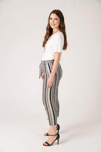 Saloos Trousers Wide-Leg Cropped Trousers with MockTies