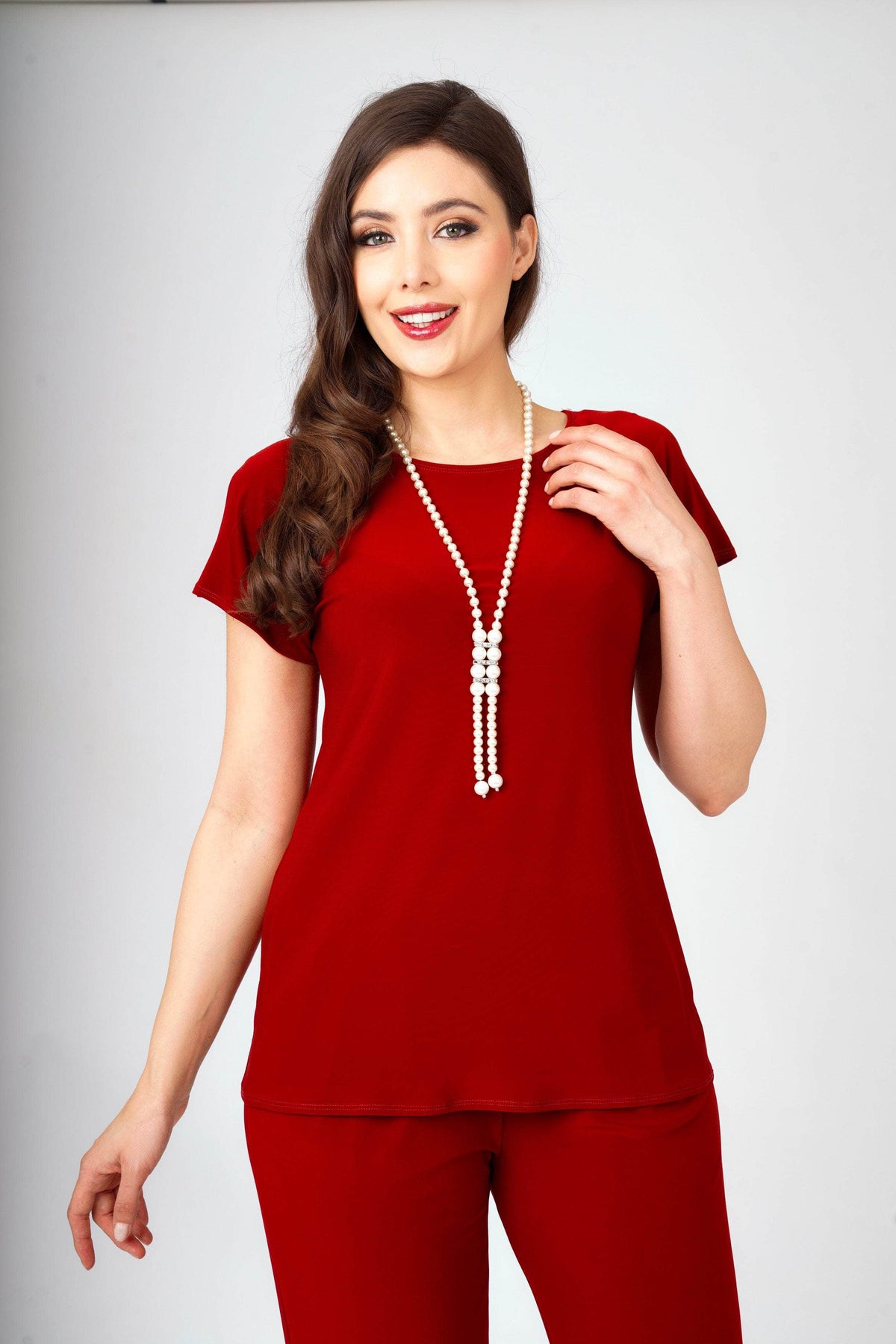 T1 Top Rust / UK: 12 - EU: 38 - US: S Essential Extended-Shoulder Top with Necklace